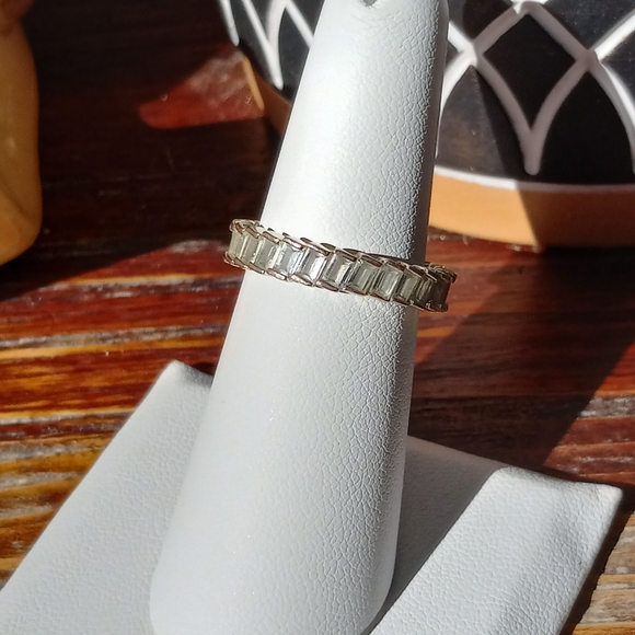 Vintage GP CZ Emerald Cut Baguette Style Gemstone Ring, Size 6 - Picture 3 of 14